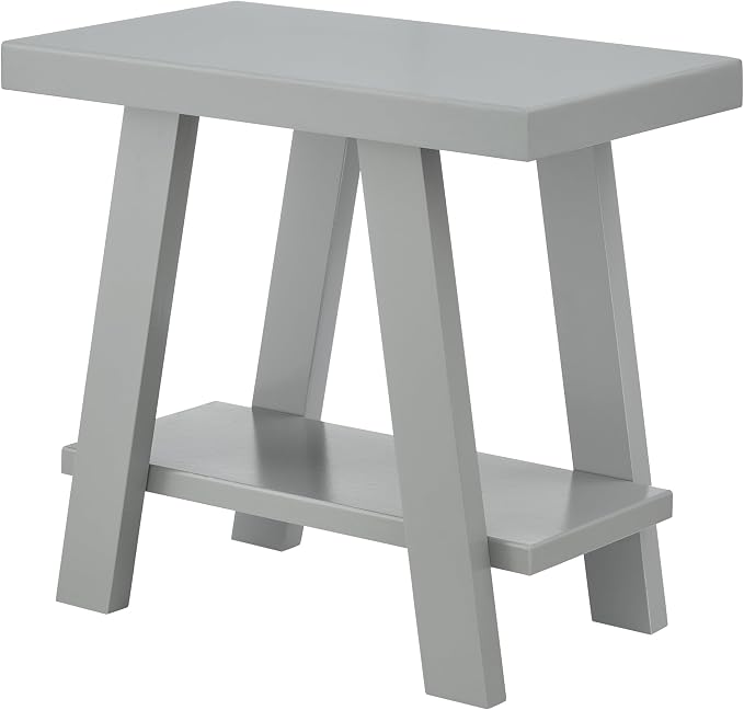 Roundhill Furniture Athens Contemporary Wood Shelf Side Table in Gray - Image 7