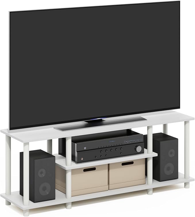 Furinno Turn-N-Tube TV Stand, 3-Tier Open Frame Rectangular Entertainment Center by Furinno-FitsYourSpaceFitsYourBudget