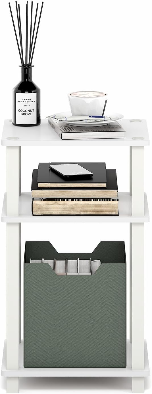 Furinno JUST Side Table, 3-Tier Open Shelf End Table, Toolless Assembly Night - Image 6