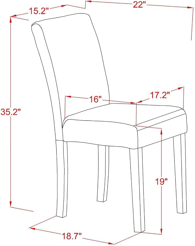 East West Furniture ABP7T47 Abbott Parson Kitchen Chairs - Image 3