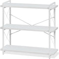 HCHQHS Bookshelf, 3-Tier Industrial Bookcase, Freestanding Horizontal by HCHQHS
