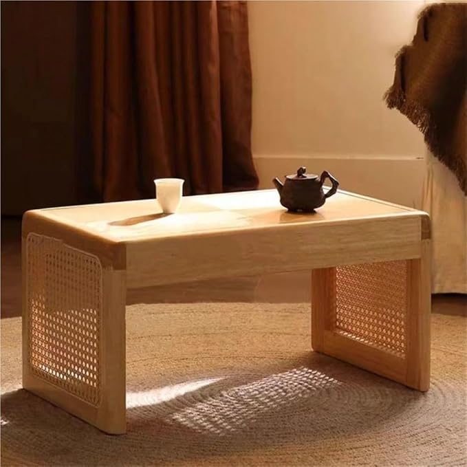 Japanese Wooden Bay Window Nightstand Coffee Table Sofa Side Table Square Tea by Unknown