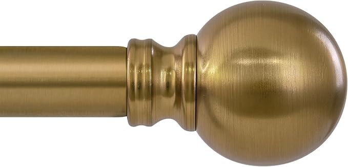 Warm Gold Long Curtain Rods for Windows 66 to 120 Inch 1" Diameter Adjustable by Unknown