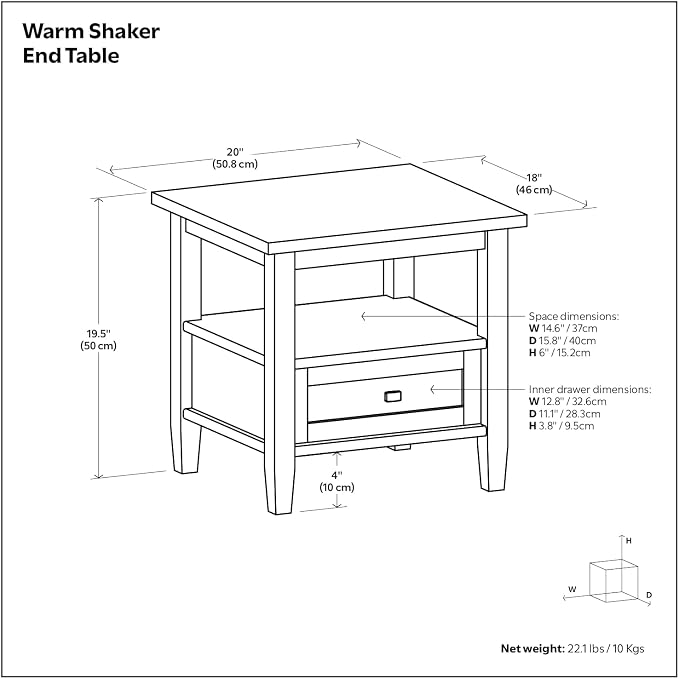 SIMPLIHOME Warm Shaker End Table - Image 3