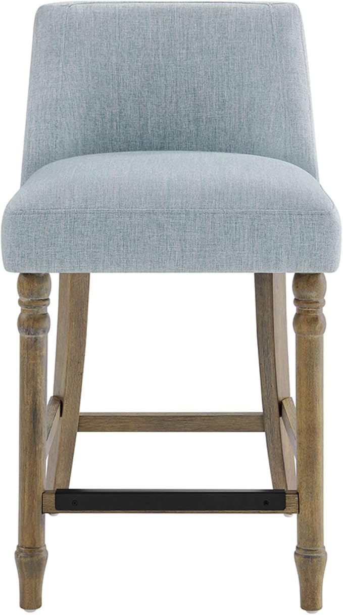 Martha Stewart Delaney Upholstered Mid-Century Modern Counter Stool by MarthaStewart
