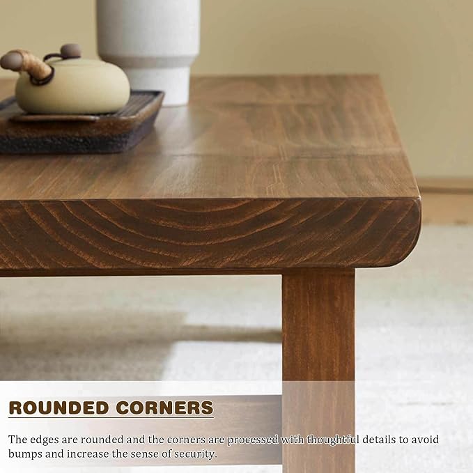 Japanese Solid Wood Coffee Table - Image 7