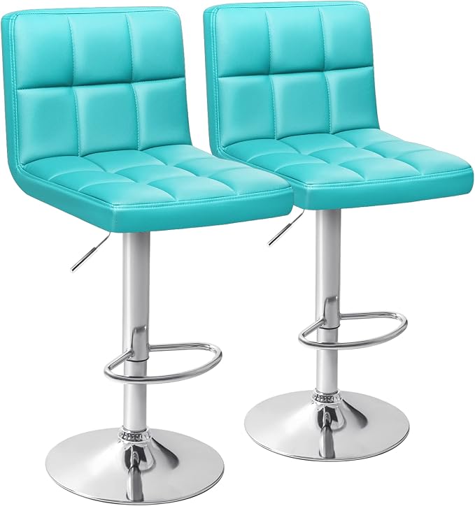 Homall Bar Stools Modern PU Leather Adjustable Swivel Barstools, Armless by Homall