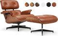 Top Grain Leather, Mid Century Chaise Lounge Chair and Ottoman, Reading Chair by MakeHomeBetter
