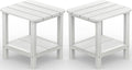 SERWALL Double Adirondack Side Table Set of 2, End Table- White by SERWALL