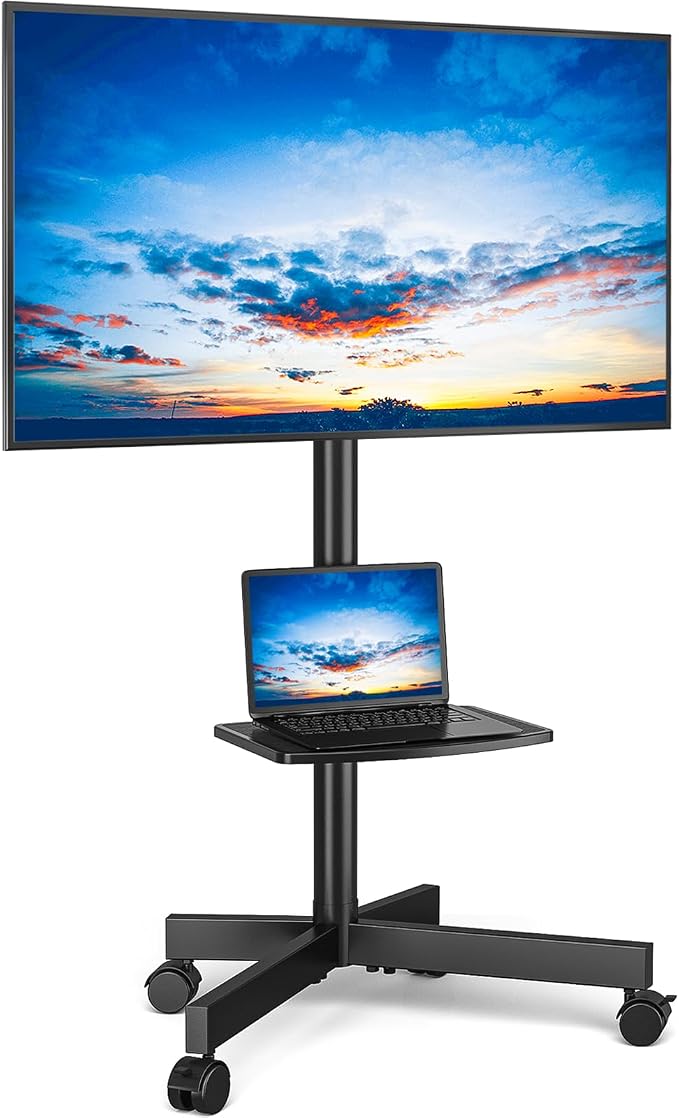 Rfiver Mobile TV Stand for 23-65 Inch LCD LED Flat/Curved Panel Screen TVs up by Rfiver