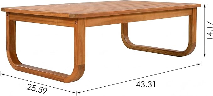 Merax Outdoor 4-Piece Acacia Wood Conversation Set - Image 2
