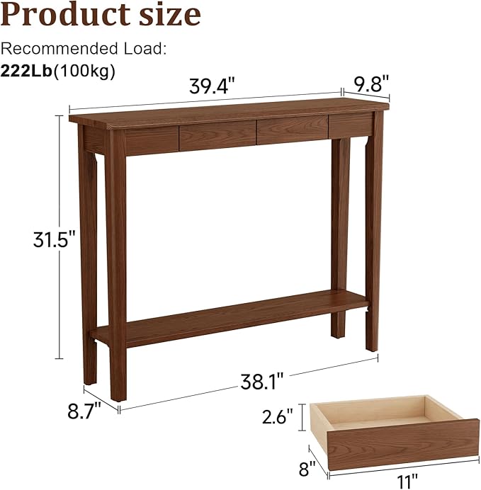 AQIMUELE Wood Console Table - Image 2