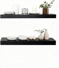 Solid Wood Floating Shelves, 23.6in Finished Real Wood Wall Shelves by Unknown