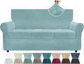 ZNSAYOTX Luxury Velvet Couch Cover 4 Piece Stretch Sofa Covers by ZNSAYOTX