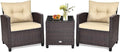 HAPPYGRILL 3 Pieces Patio Conversation Set, Outdoor Furniture Set PE Rattan by HAPPYGRILL