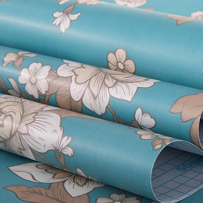 Vintage Floral Self Adhesive Wall Paper Shelf Liner Funitures Dresser Drawer - Image 5