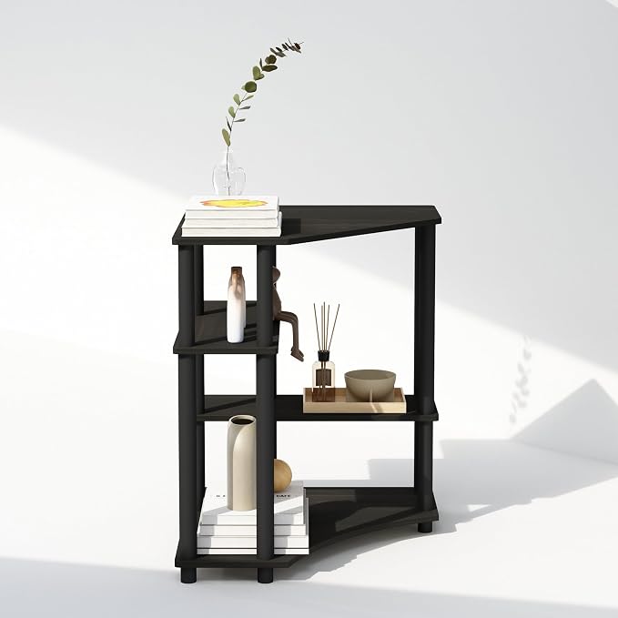 Furinno Turn-N-Tube Storage Shelves, 4-Tier Corner Shelf, Toolless Assembly - Image 6