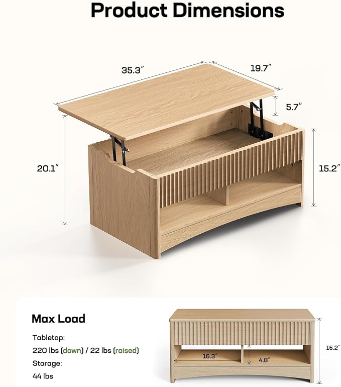 Marsail Lift Top Coffee Table - Image 2