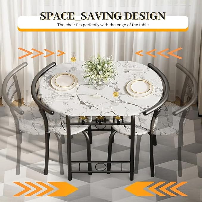 Shahoo 3-Piece Wooden Dining Table Set, Kitchen Breakfast Nook Sets - Image 4