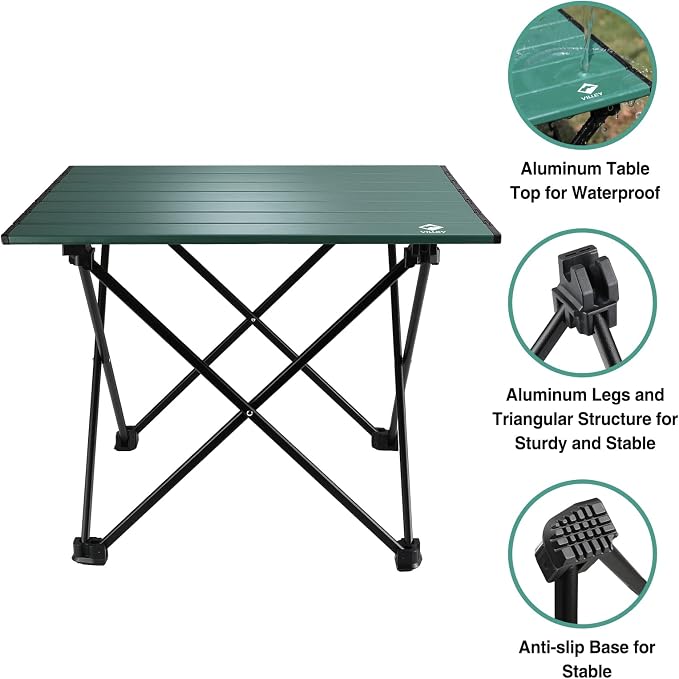 VILLEY Portable Camping Side Table, Ultralight Aluminum Folding Beach Table - Image 5
