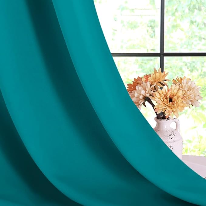 NICETOWN Thermal Insulated Peacock Teal Curtains - Image 6