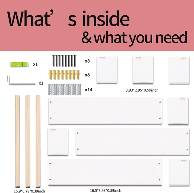 Fixwal Nursery Bookshelves, 16.5 Inch Floating Shelves - Image 7