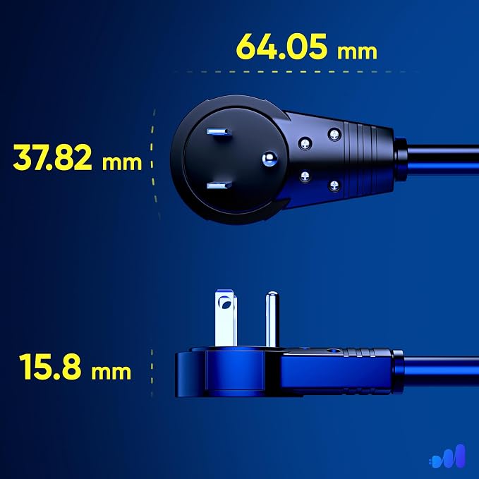 Maximm Extension Cord 4 Feet – 360° Rotating Flat Plug, 3-Prong Grounded Power - Image 4