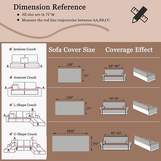 DREAMINGO Couch Cover Reversible Chenille Furniture Protector Sofa Covers - Image 4