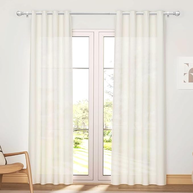 Silver Curtain Rods for Windows 30 to 60 Inch, 2 Pack 5/8 Inch Diameter - Image 2