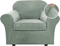 H.VERSAILTEX Rich Velvet Stretch 2 Piece Cover Chair Slipcover Sofa Cover by HVERSAILTEX