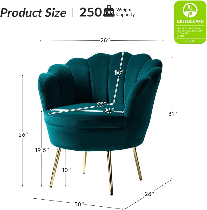 HULALA HOME Modern Velvet Accent Chair - Image 2