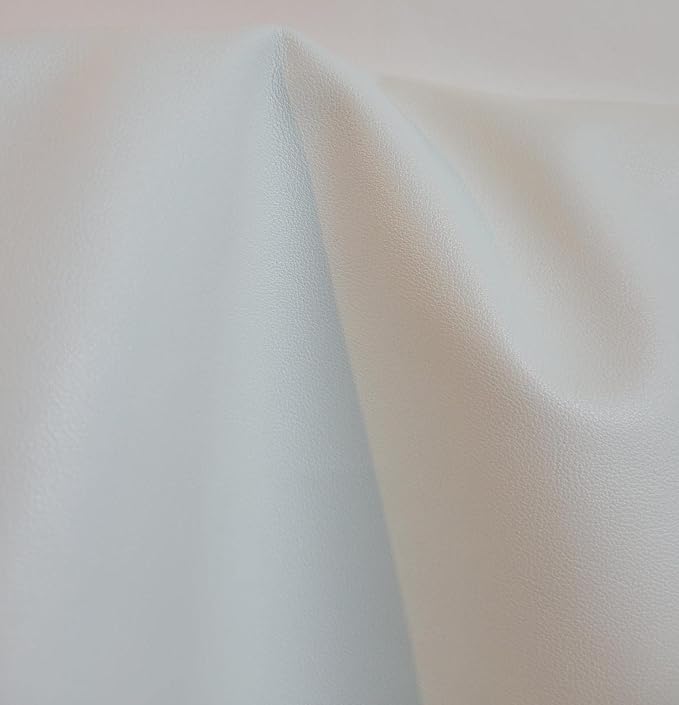 NAT Leathers White Soft Faux Leather Fabric Sheet PU Sold by The Yard Synthetic by NATLeathers