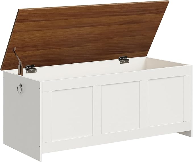 HOOBRO Storage Bench, 47.2" Retro Wooden Storage Chest, Wooden Storage Trunk by HOOBRO