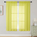 Sheer Curtains 63 Inch Length 2 Panels Set by WelvetBLK