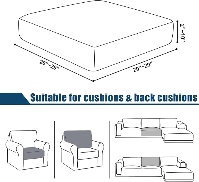 Water Repellent Single Seat Cushion Cover, Replacement Chair/Sofa Cushion - Image 3