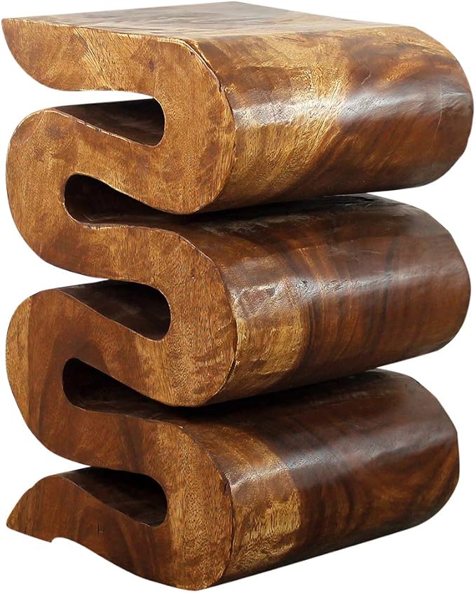 Haussmann Wood Wave Verve Accent Snake Table 12x14x20 in H Walnut Oil - Image 8