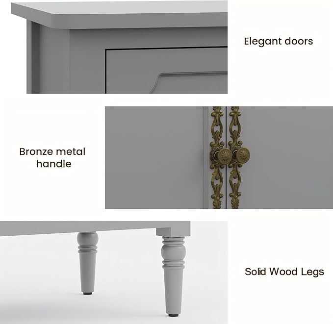 RoyalCraft Buffet Cabinet with Storage, Mid Century Modern Painted Credenza - Image 6