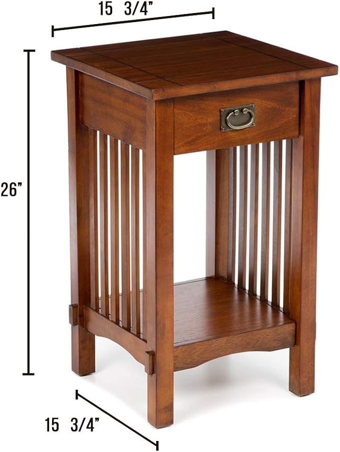 William's Home Furnishing Valencia IV End/Side/Nesting Tables, Antique Oak - Image 2