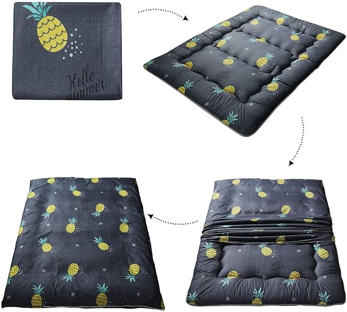 MAXYOYO Grey Pineapple Japanese Floor Futon Mattress, Tatami Floor Mat Portable - Image 6