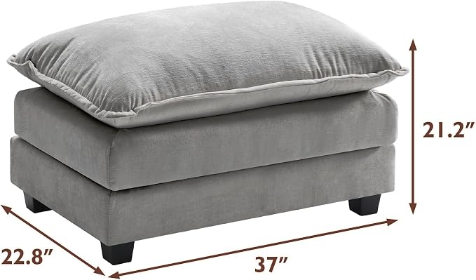 Ihanherry Ottoman for Modular Sectional Cloud Couch, Chenille Deep Seat Sofa - Image 3