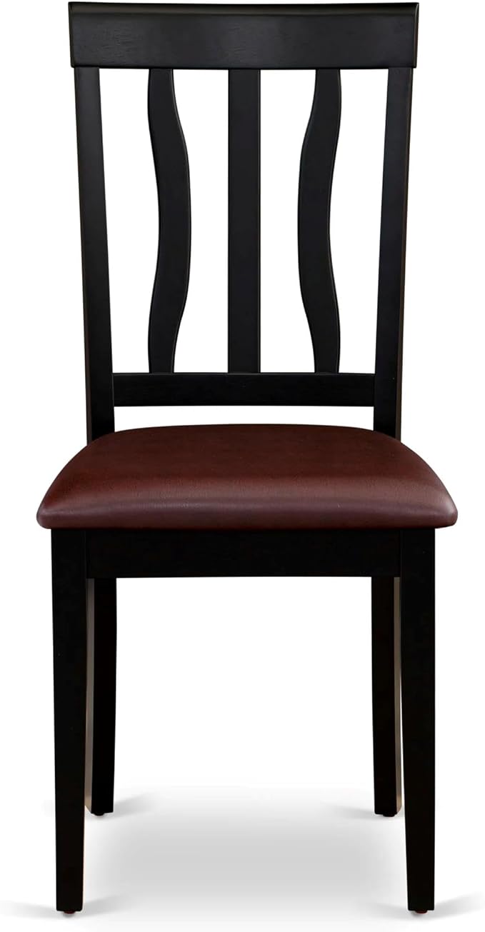 East West Furniture ANC-BLK-LC Antique Dining Room Chairs - Image 4
