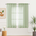 Aiyufeng Light Green Sheer Curtains 63 Inch Length 2 Panels Set by Aiyufeng