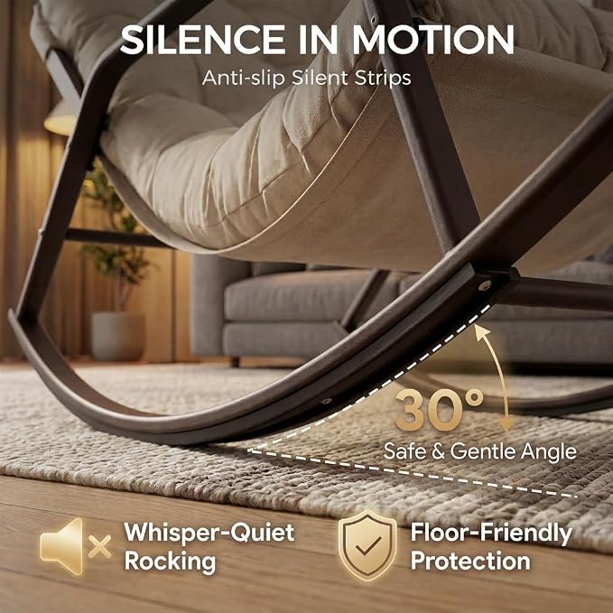 RADIATA Rocking Lounge Chair, Indoor Outdoor Reclining Lounger - Image 6