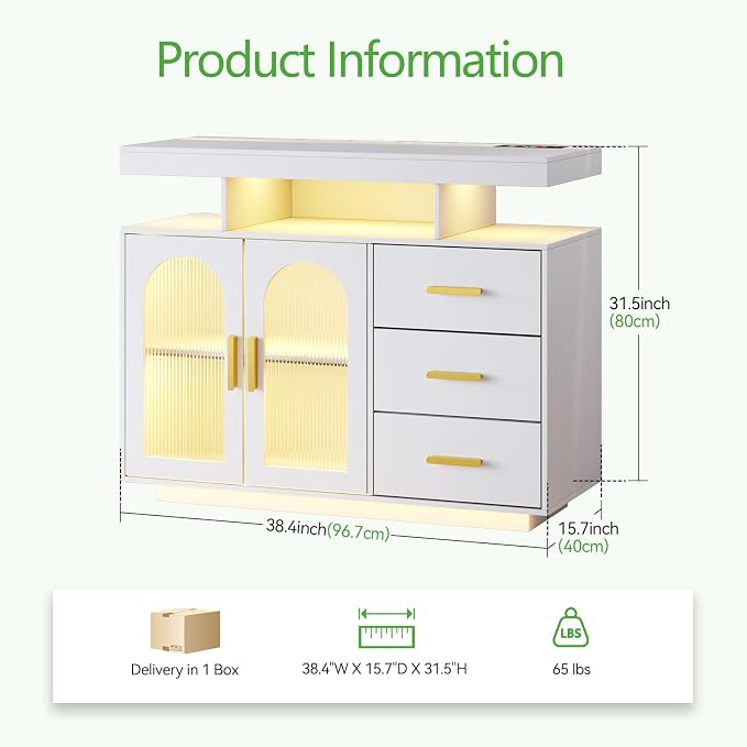 HNEBC LED Sideboard Buffet - Image 2