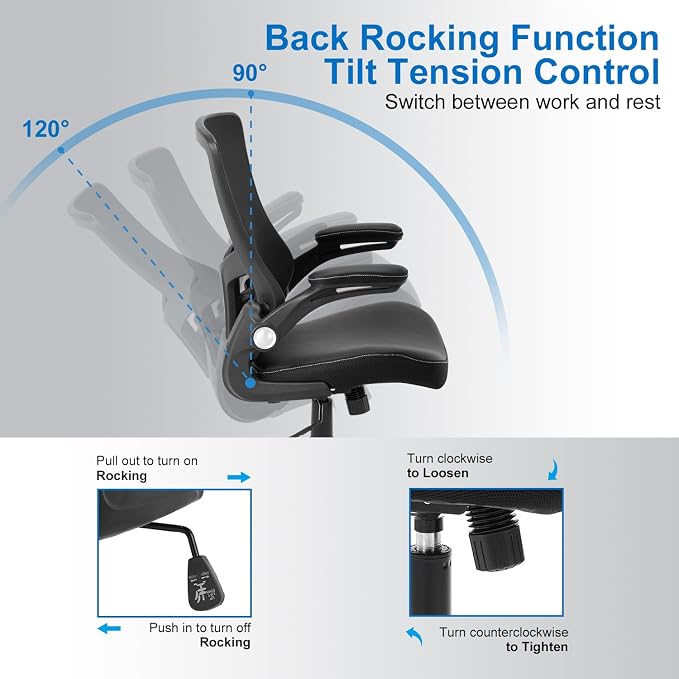 Office Chair Ergonomic Desk Chair, Computer PU Leather Home Office Chair - Image 6