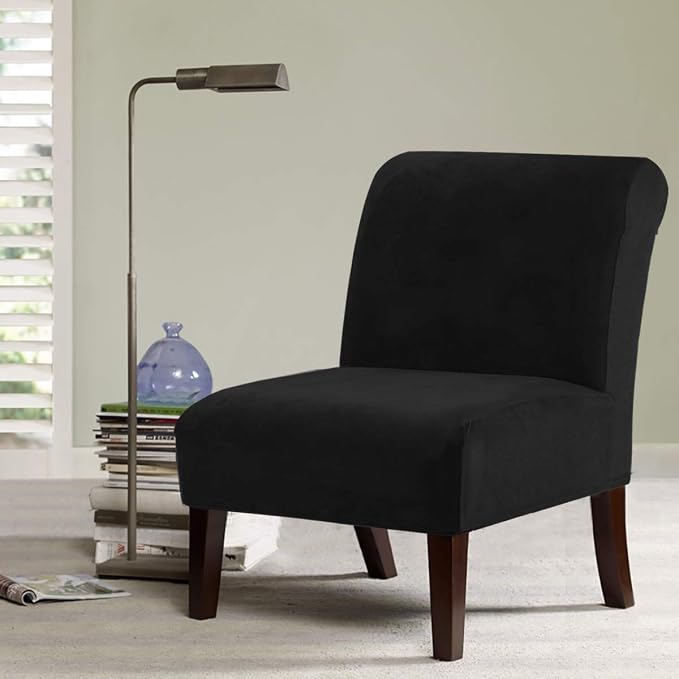 H.VERSAILTEX Armless Accent Chair Covers Thick Velvet Armless Chair Slipcovers - Image 2