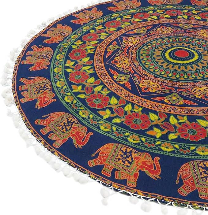 Mandala Floor Pillow Cover Meditation Cushion Seating Throw Hippie Round - Image 5