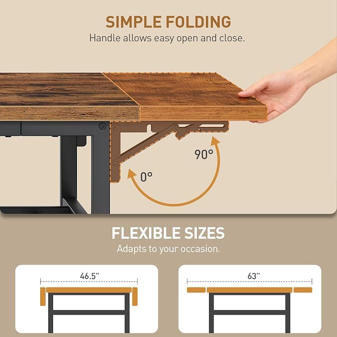 RALGEND 7-Piece Dining Table Set, Industrial Style Kitchen Set - Image 3