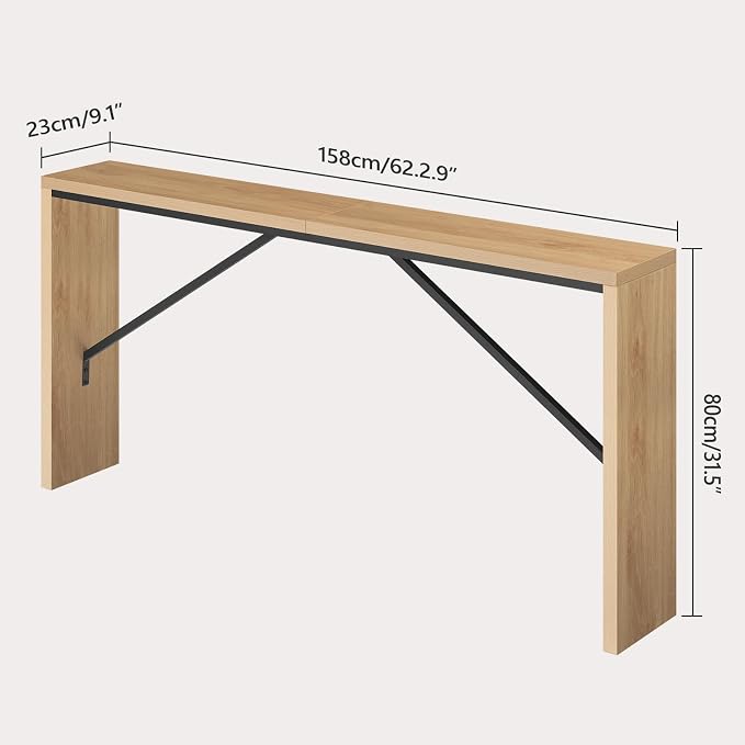 MAHANCRIS Console Table, 62.2" Long Sofa Table Behind Couch, Narrow Entryway - Image 3