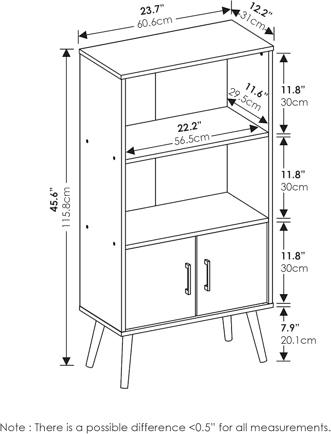 Furinno MIDCENTURY Storage Shelves, Mid-Century Style Accent Storage Cabinet - Image 3